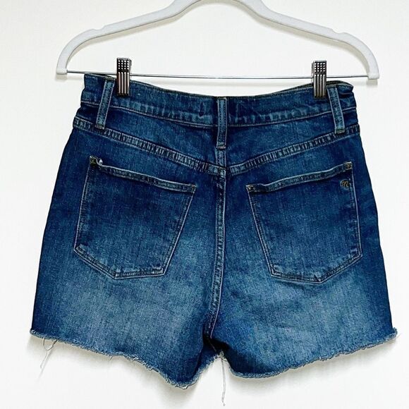 Madewell High Rise Distressed Raw Hem Denim Jean Shorts Sz 27 - Picture 3 of 8